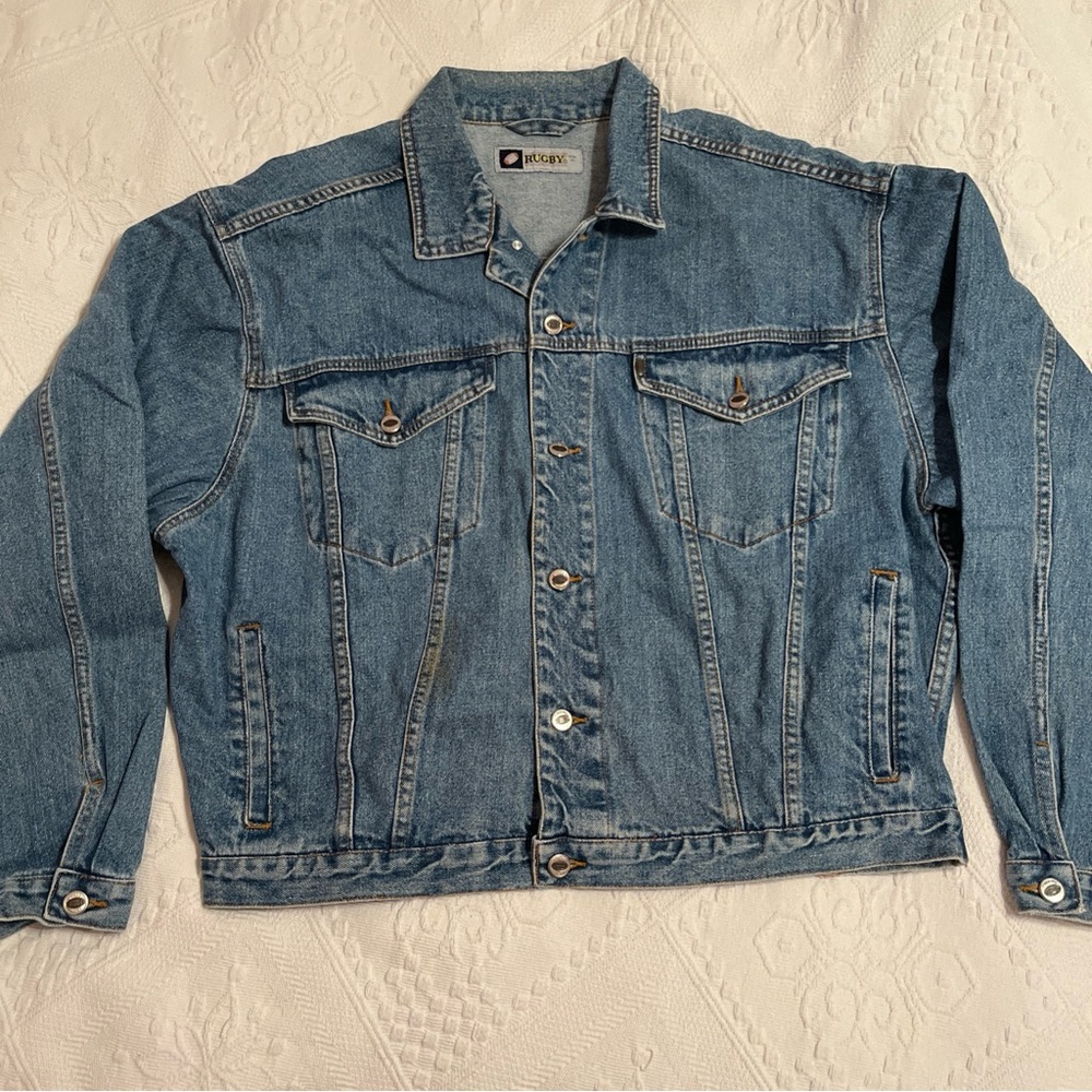 Classic Trucker Vintage RUGBY Original Authentic Jeans Denim Jacket Men’s XL